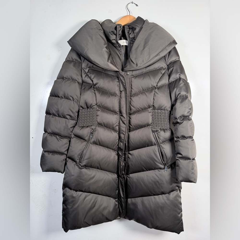 T Tahari Genevieve Puffer Parka Coat Black Size Large